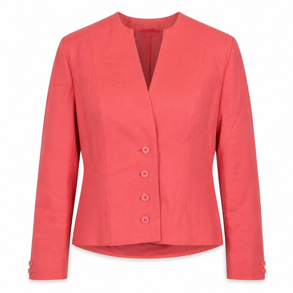 Front view of Alexon Women's Pink Blazer, size 14, Lined Wool
