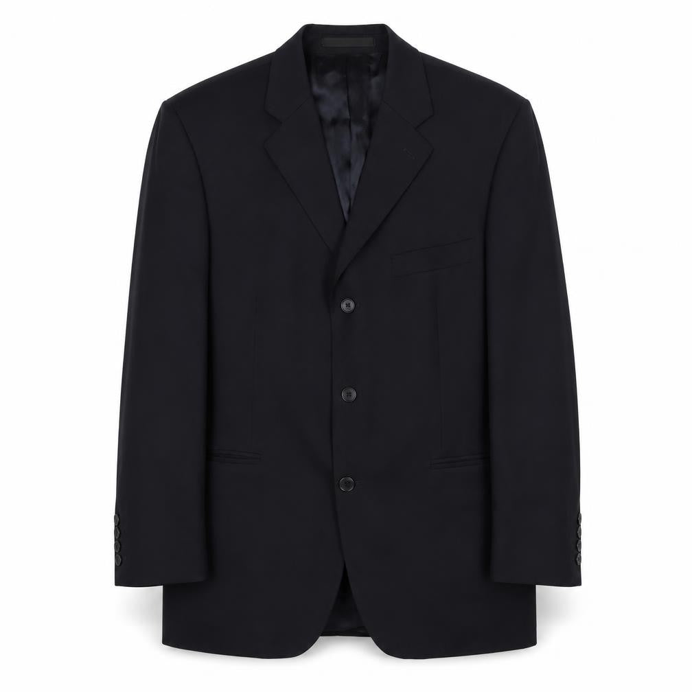Front view of Pierre Cardin Men's Blue Blazer, size 40, Short