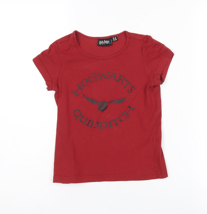 Harry Potter Boys Red T-Shirt 5-6 Years Quidditch Graphic