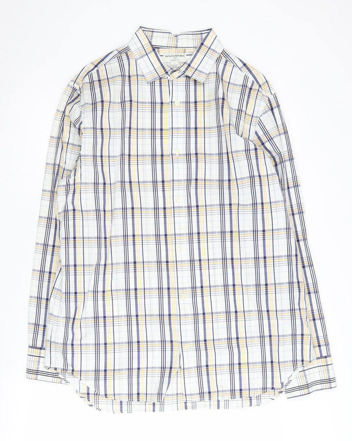 Banana Republic Men's Multicoloured Plaid Shirt L
