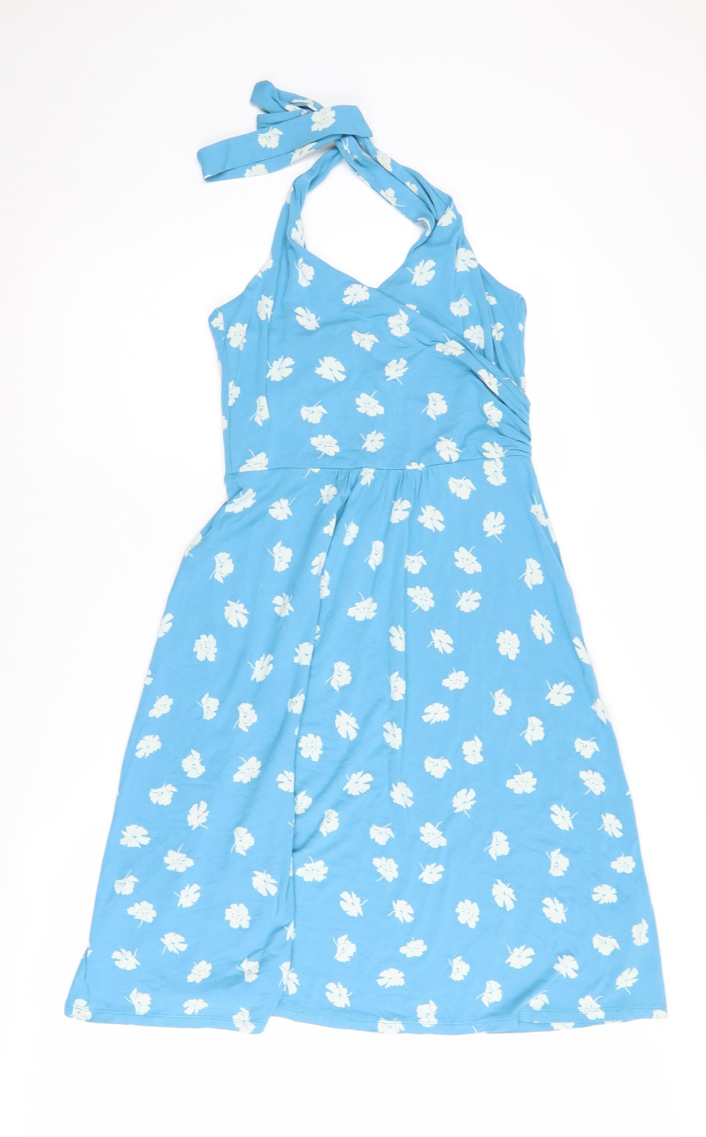 Boden Women's Blue Floral Wrap Dress, Size 10, Summer Ready