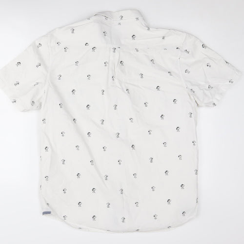Vans Mens White Snoopy Shirt Medium Classic Fit