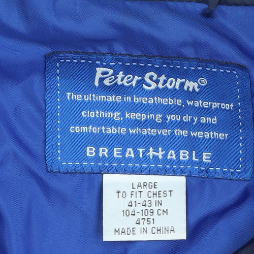 Peter Storm Men's Blue L Waterproof Rain Jacket