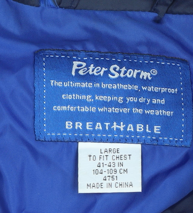 Peter Storm Men's Blue L Waterproof Rain Jacket