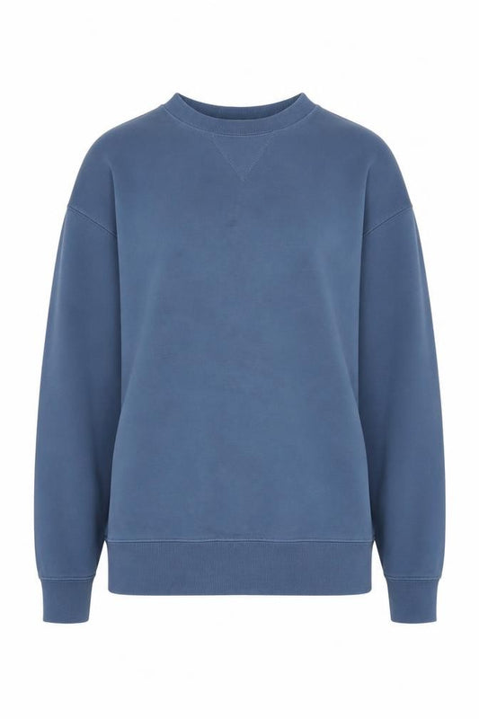 Front view of Hush Women's Blue Pullover Sweatshirt - XS