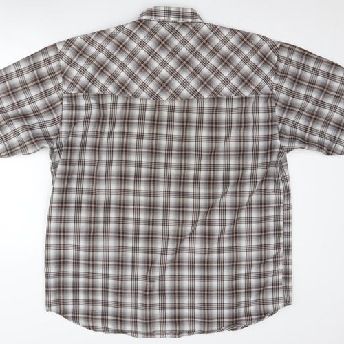 Trespass Men's Brown Check Regular Fit Button-Up Shirt