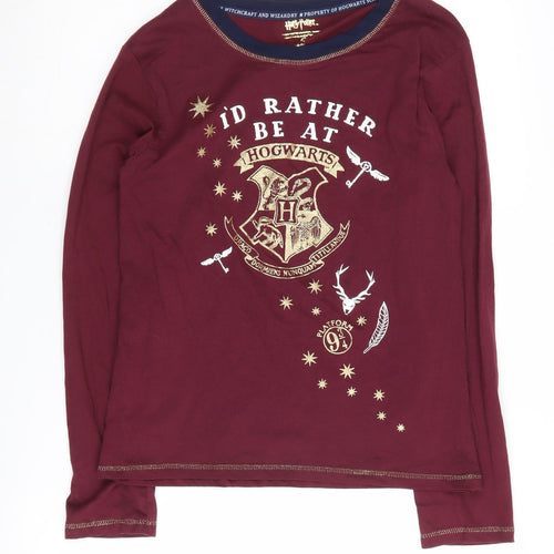 Harry Potter Women's Red Graphic Print Pyjama Top XS