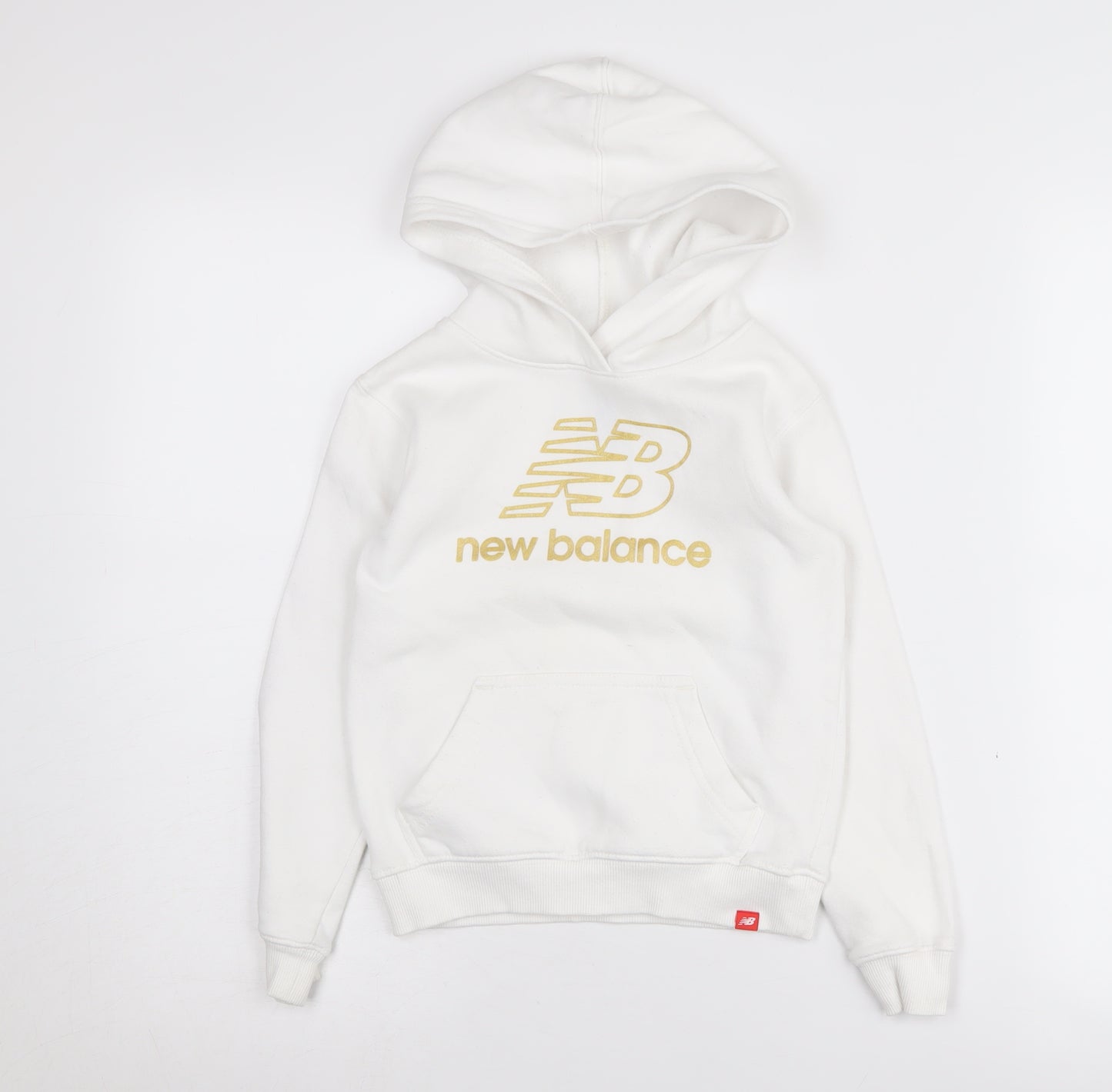 New Balance Girls White Hoodie Size 5-6 Years Pullover