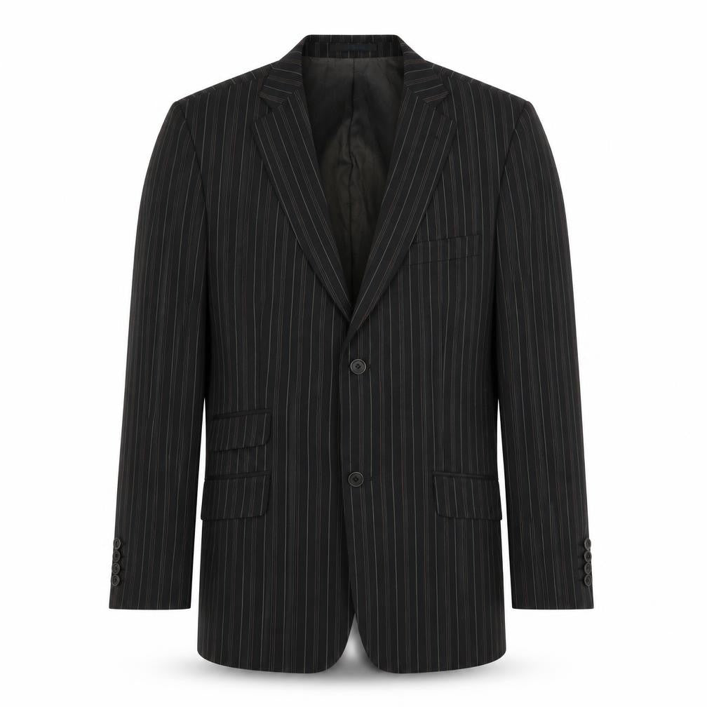 Front view of Ted Baker Men's Black Striped Blazer Jacket 40R