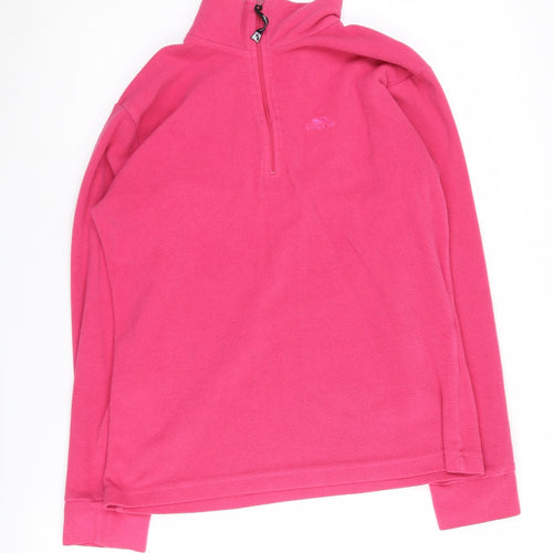 Trespass Women's Pink 1/4 Zip Fleece Sweatshirt Medium