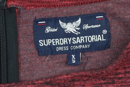 Superdry Women's Red Sheath Dress XS Long Sleeve