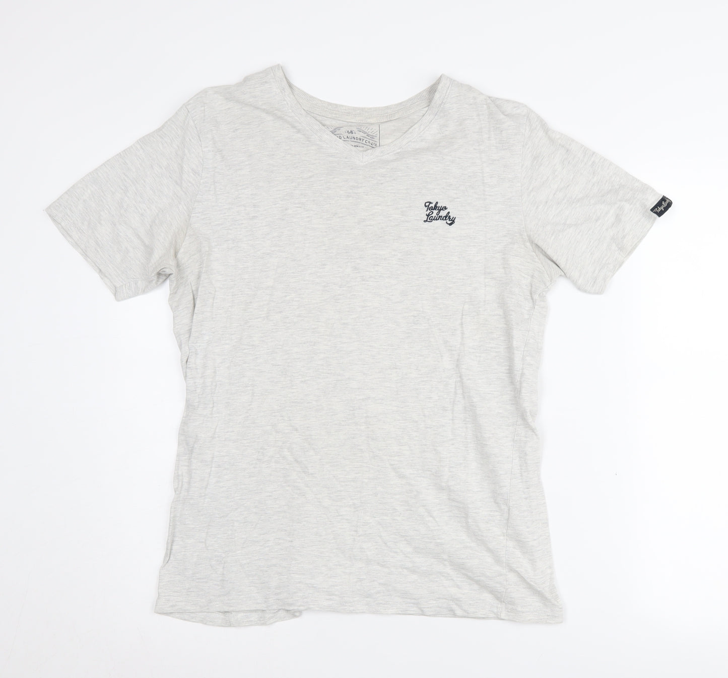 Tokyo Laundry Men's Grey V-Neck T-Shirt, M