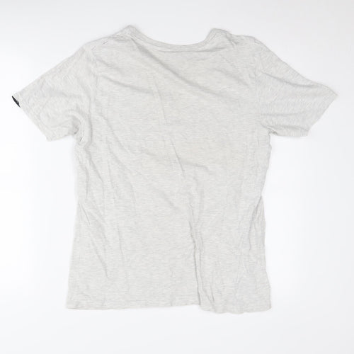 Tokyo Laundry Men's Grey V-Neck T-Shirt, M