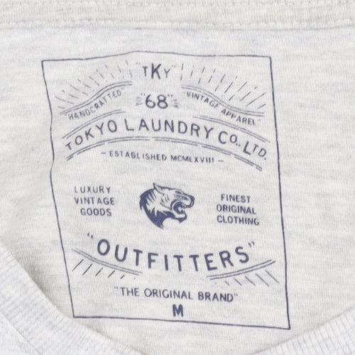 Tokyo Laundry Men's Grey V-Neck T-Shirt, M