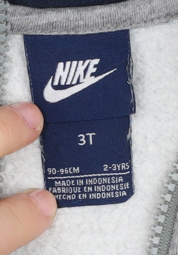 Nike Boys Grey Full Zip Hoodie Size 2-3 Years