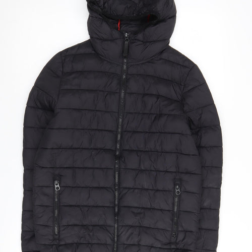 Next Boys Black Puffer Jacket 13 Years Hooded