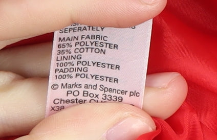 Marks and Spencer Women's Red Puffer Jacket Size S