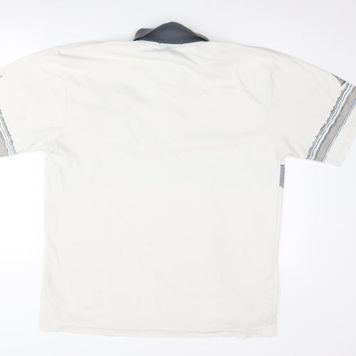 On Stage Men's XL White Nautical Polo Shirt