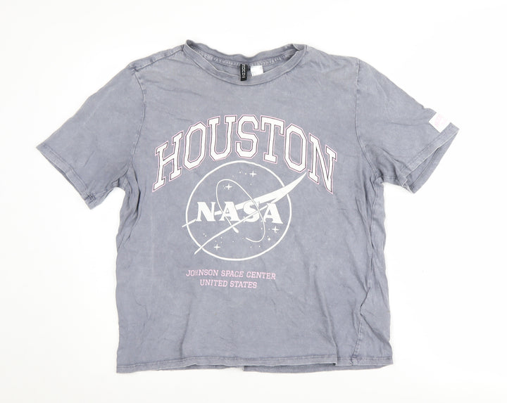 H&M Women's Grey NASA Graphic T-Shirt, Size S