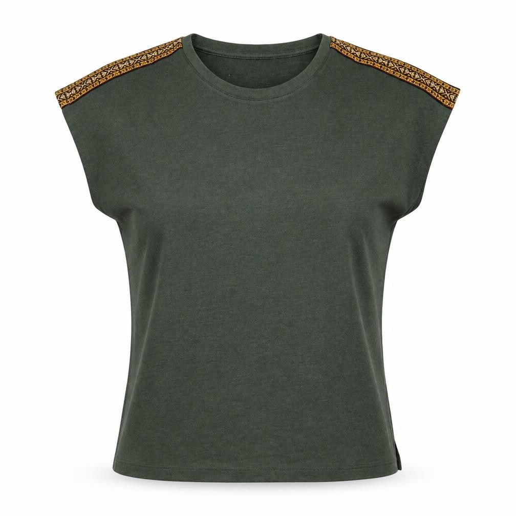 Principles Women's Green T-Shirt Size 10 Sleeveless Casual