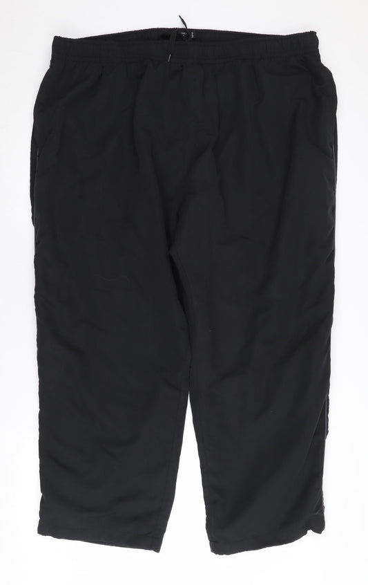 Front view of Capsule Men's Black Jogger Trousers - Elastic Waist, size 50-52