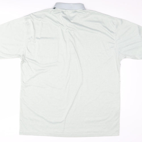 Gold Men Grey Polo Shirt 3XL - Short Sleeve Casual Striped