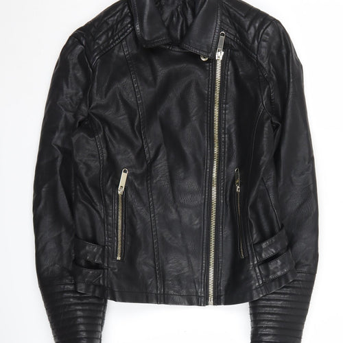 Miss Selfridge Women's Black Motorcycle Jacket Size 10
