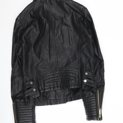 Miss Selfridge Women's Black Motorcycle Jacket Size 10