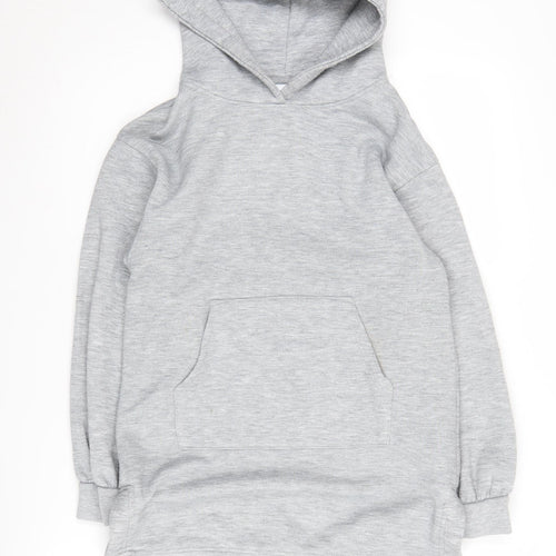 Zara Women's Grey Pullover Hoodie Size 10