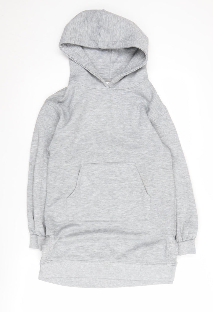 Zara Women's Grey Pullover Hoodie Size 10