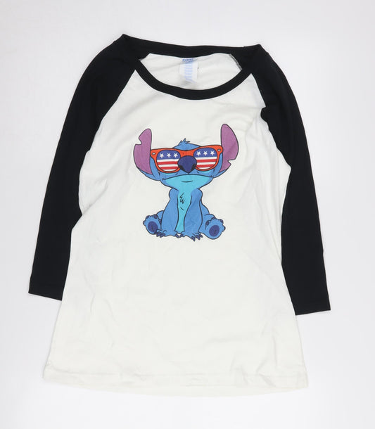 Front view of Port & Company unisex stitch t-shirt, s, black/white