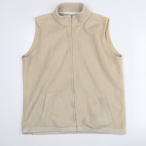 EWM Women's Beige Fleece Waistcoat Size 18 Casual