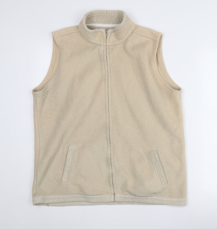 EWM Women's Beige Fleece Waistcoat Size 18 Casual