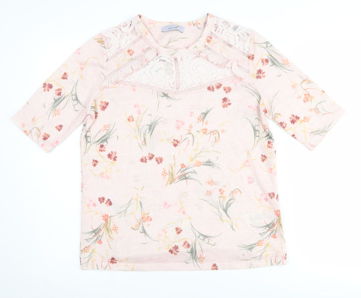 Marks and Spencer Women's Floral Pink Pullover, Size 12