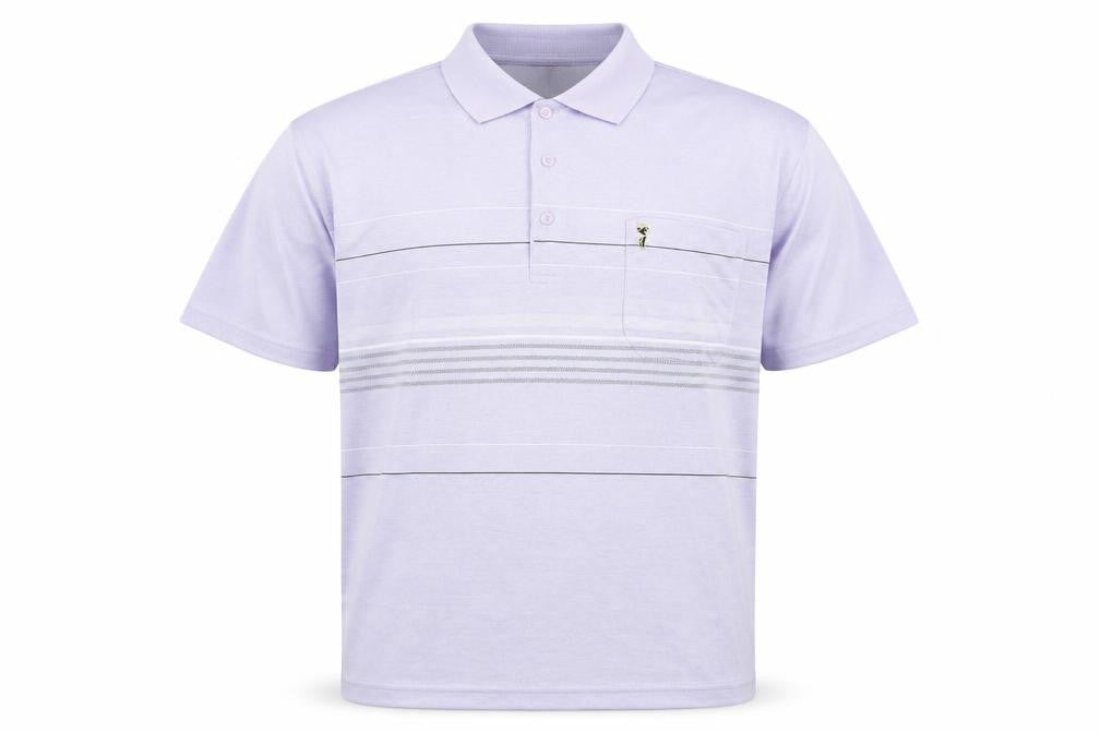 Gold Men Purple 2XL Striped Polo Shirt - Casual Wear