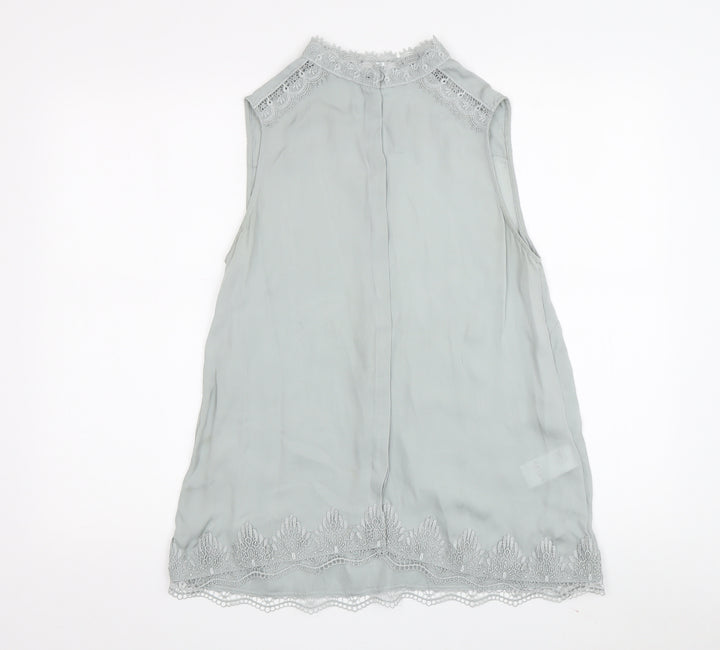 Reiss Women's Grey Silk Blouse UK 6