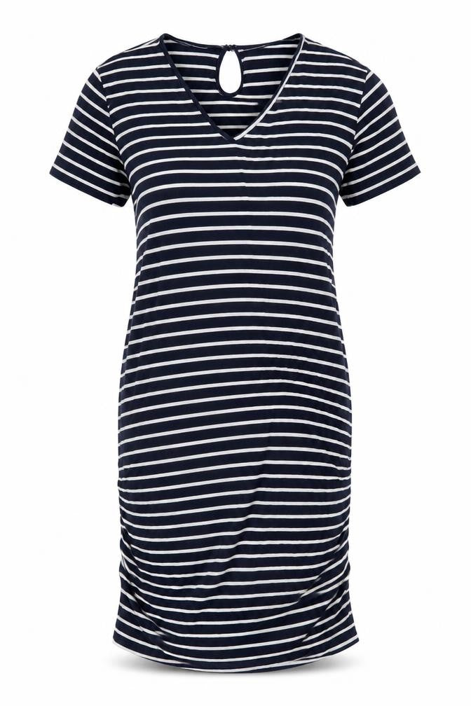 Front view of Mountain Warehouse Women's Navy Striped Dress UK 14