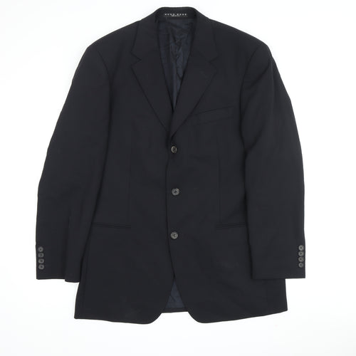 Hugo Boss Men's Black Wool Blazer, 38R Fit, 3-Button
