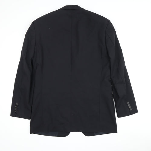 Hugo Boss Men's Black Wool Blazer, 38R Fit, 3-Button