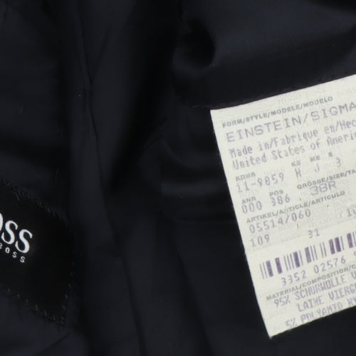 Hugo Boss Men's Black Wool Blazer, 38R Fit, 3-Button