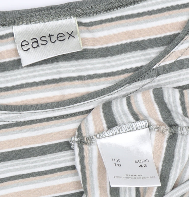 Eastex Women's Multicolour Stripe T-Shirt Size 16