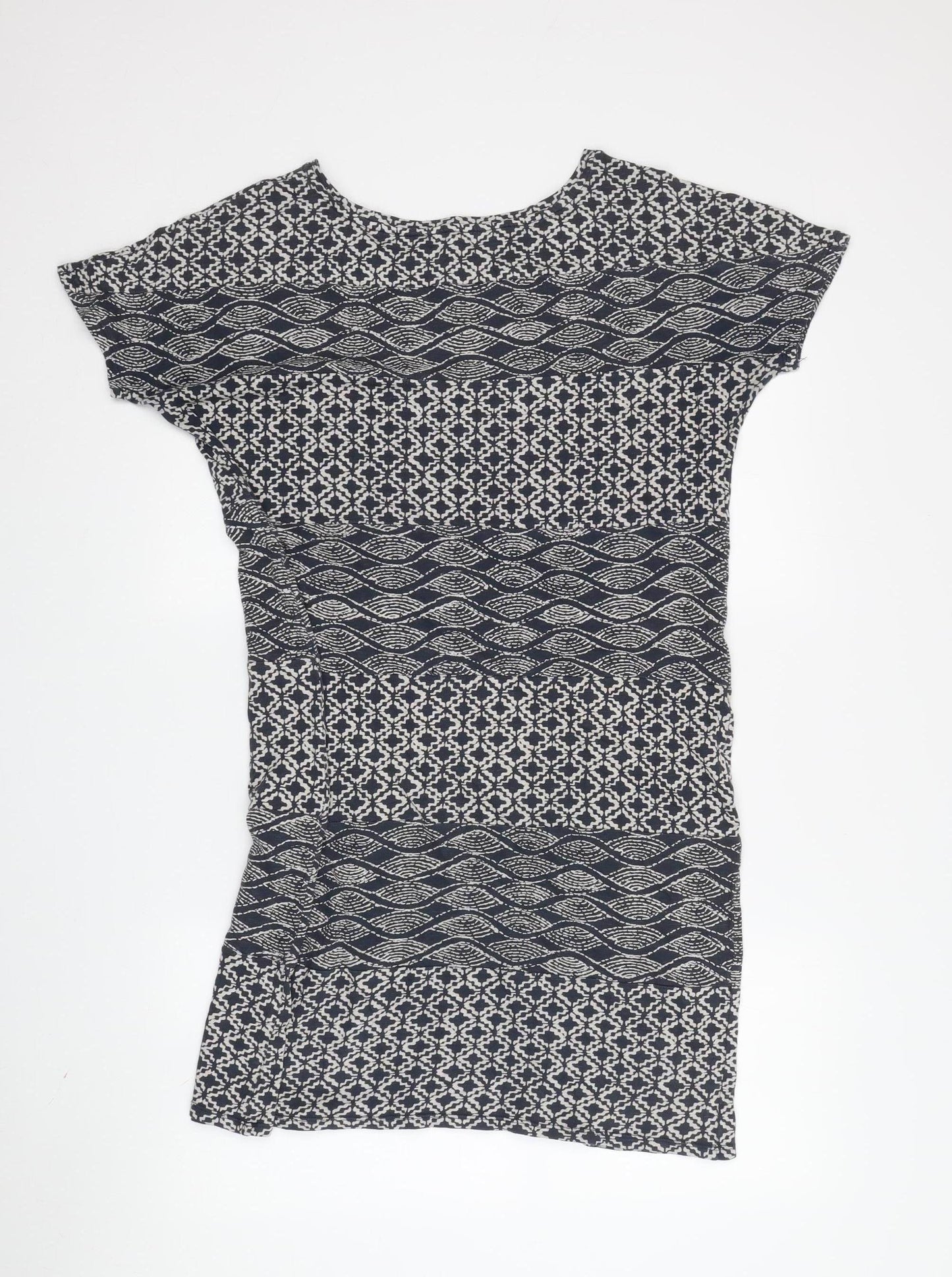 White Stuff Women's Blue Geometric Shift Dress, Size 12