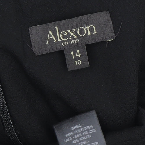 Alexon Women's Black Bodycon Dress, UK 14, Lace, Elegant