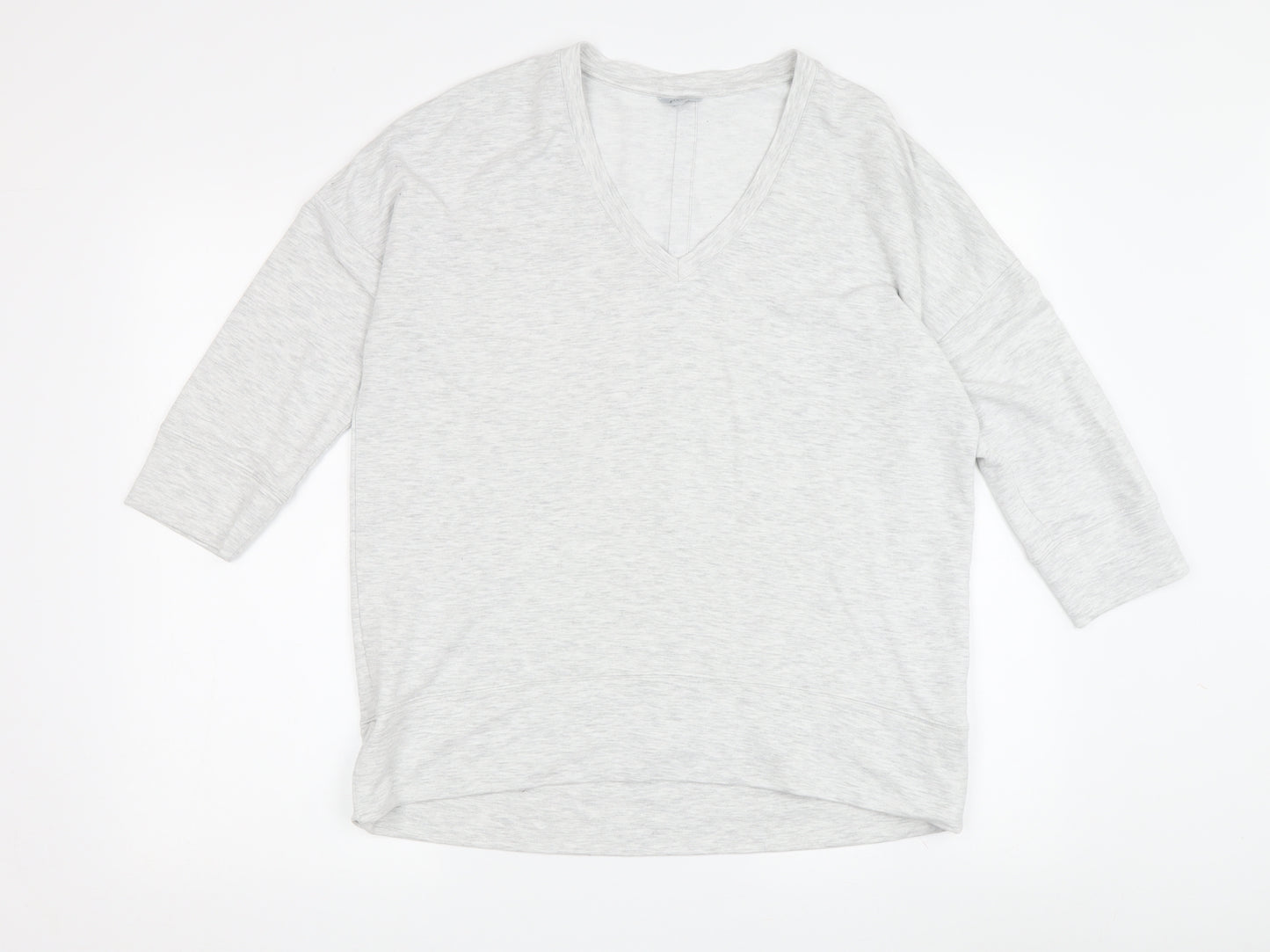 Jigsaw Women's Grey V-Neck T-Shirt, M, Relaxed Fit