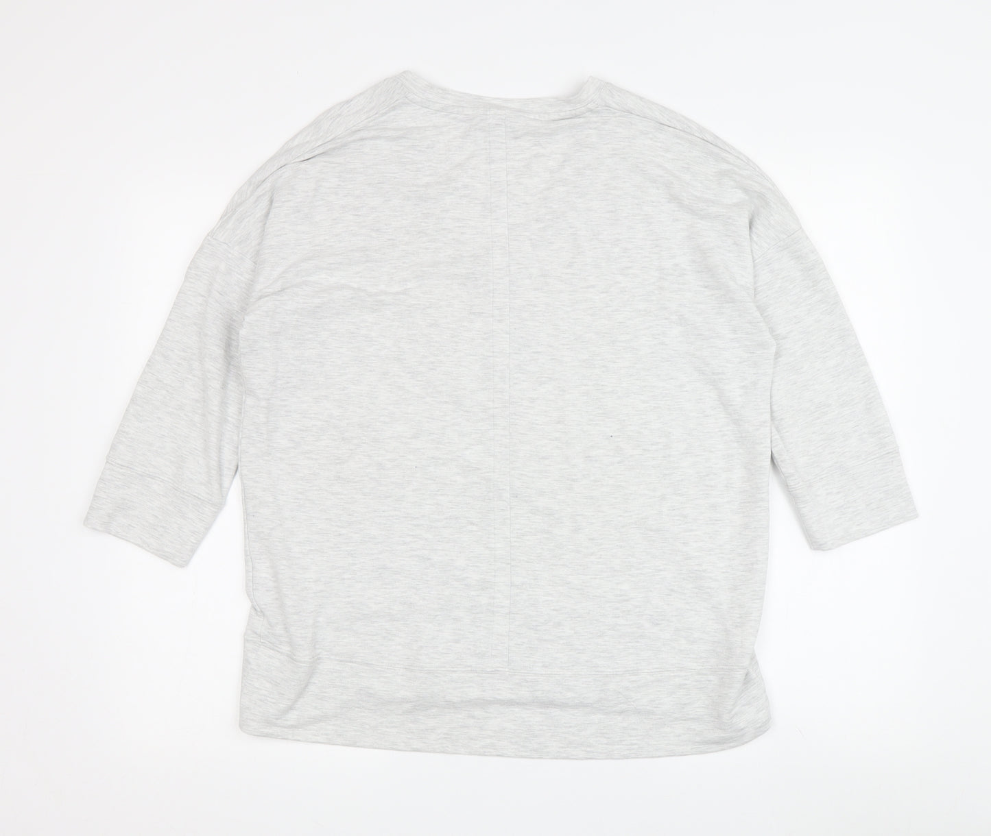 Jigsaw Women's Grey V-Neck T-Shirt, M, Relaxed Fit