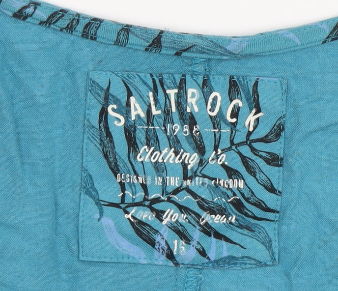 Saltrock Women's Blue Kimono, Size 12, Floral Pattern