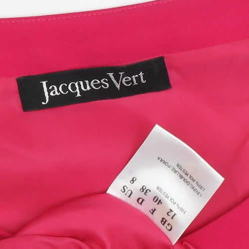 Jacques Vert Women's Pink V-Neck Top, Size 12, Casual Short Sleeve