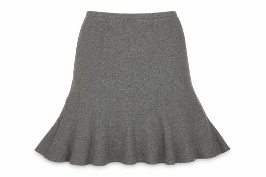 Front view of Eastex Women's Grey Tweed Midi Trumpet Skirt, size 12