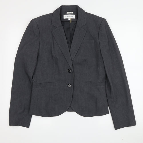 Calvin Klein Women's Grey Blazer, Size 10, Business Casual
