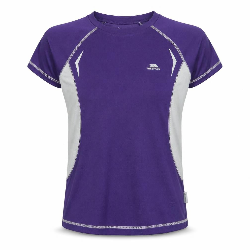 Front view of Trespass Women's Purple Athletic T-Shirt, S, Breathable